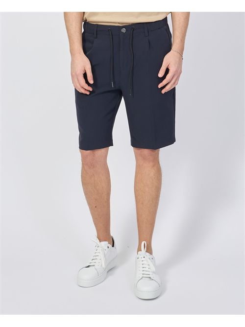 Yes Zee men's blue bermuda shorts with elastic YES ZEE | P780-EW000710